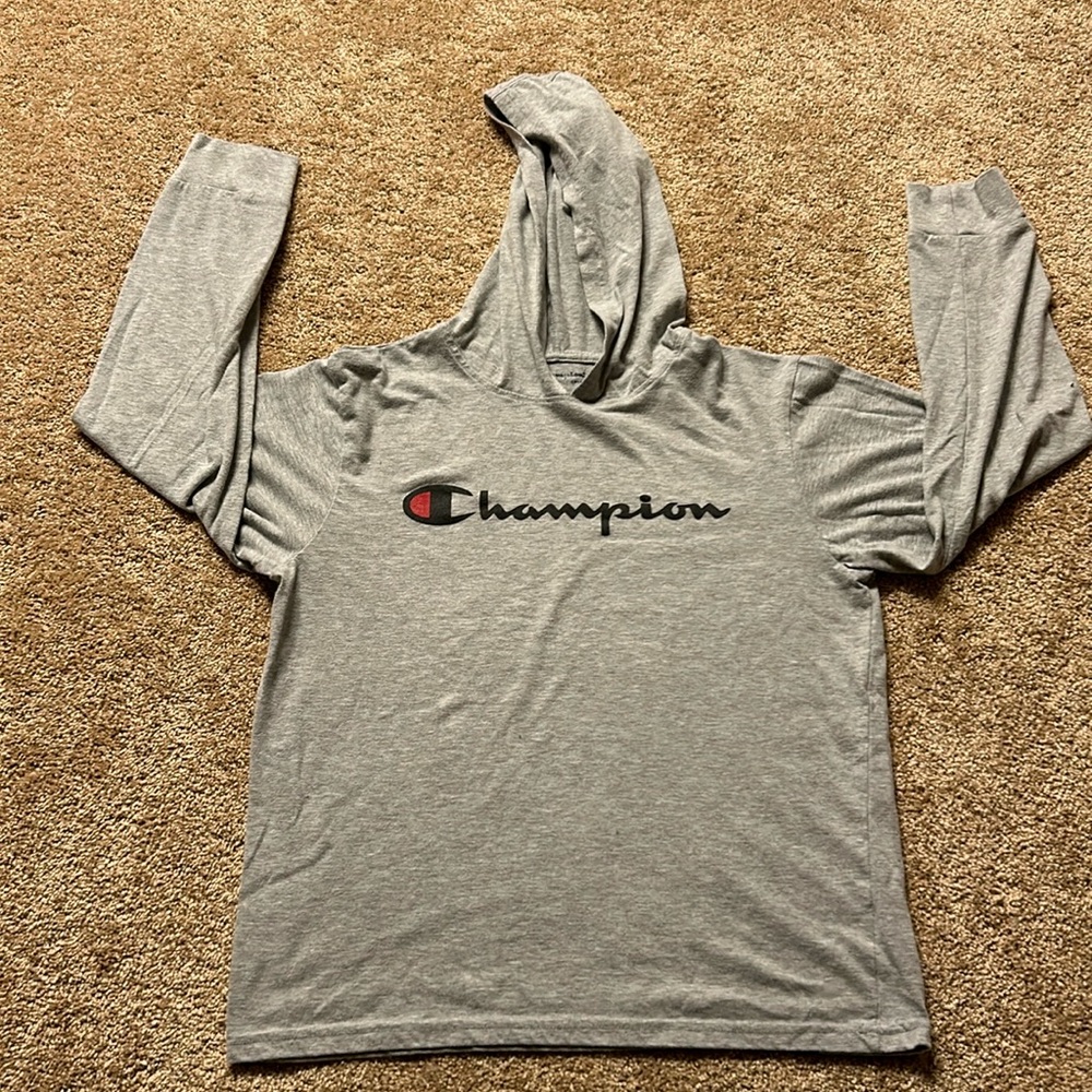 Champion Youth Hooded Long Sleeve Shirt